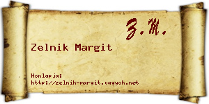 Zelnik Margit névjegykártya